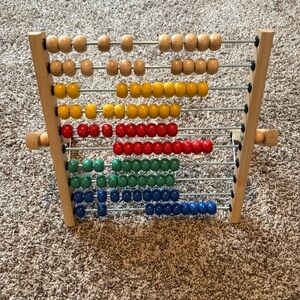 Vibrant Wooden Abacus for Kids - Red, Yellow, Green, Blue, Tan
